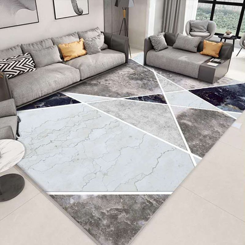Colorful Triangle Print Rug Multicolor Modern Style Rug Synthetics Washable Stain Resistant Anti-Slip Rug for Home