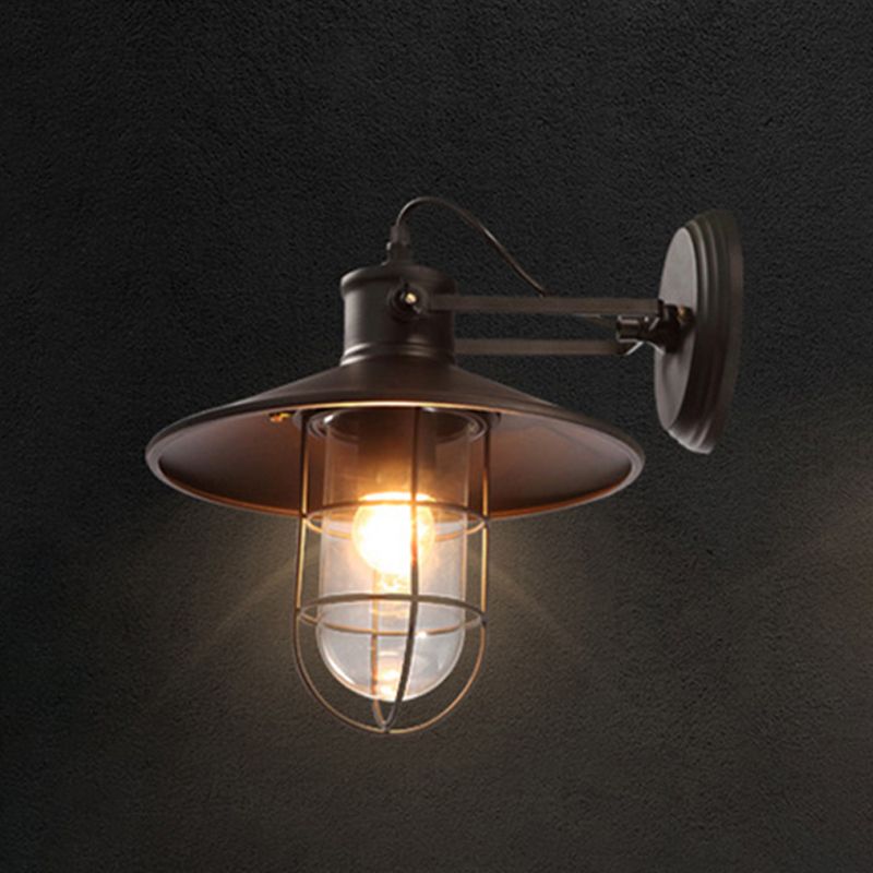 Éclairage mural de forme géométrique Style industriel Single Light Wall monté en noir