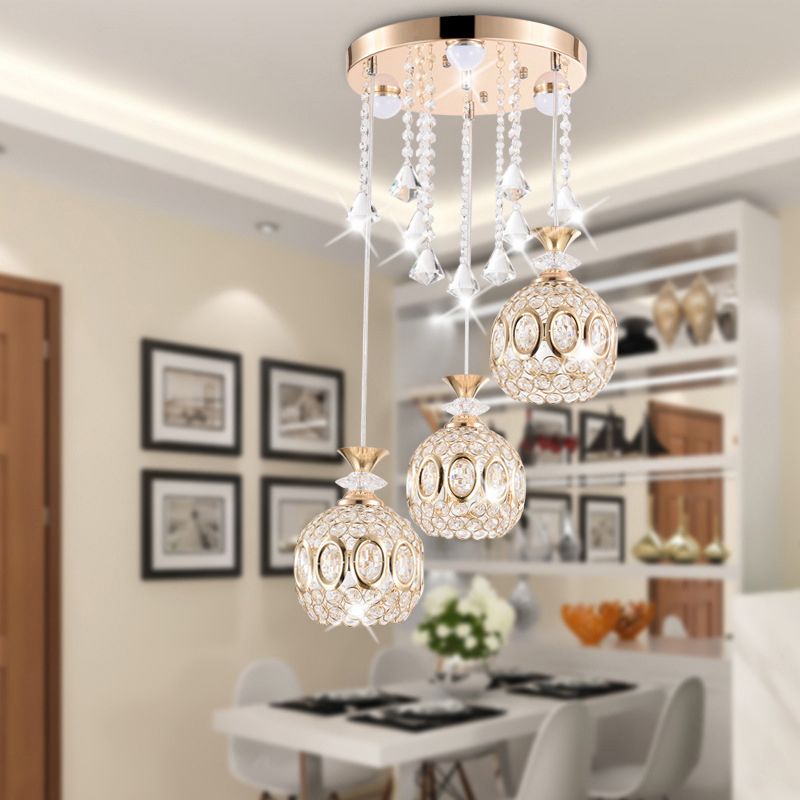 Einfachheit runde Anhänger Deckenleuchte Kristall Esszimmer LED Pendelleuchte Leuchte