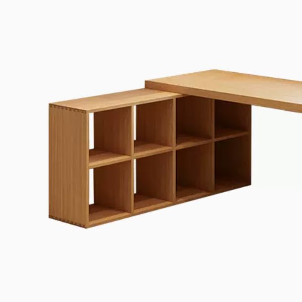 Modern Solid Wood Office Desk L-Shape Writing Desk for Office