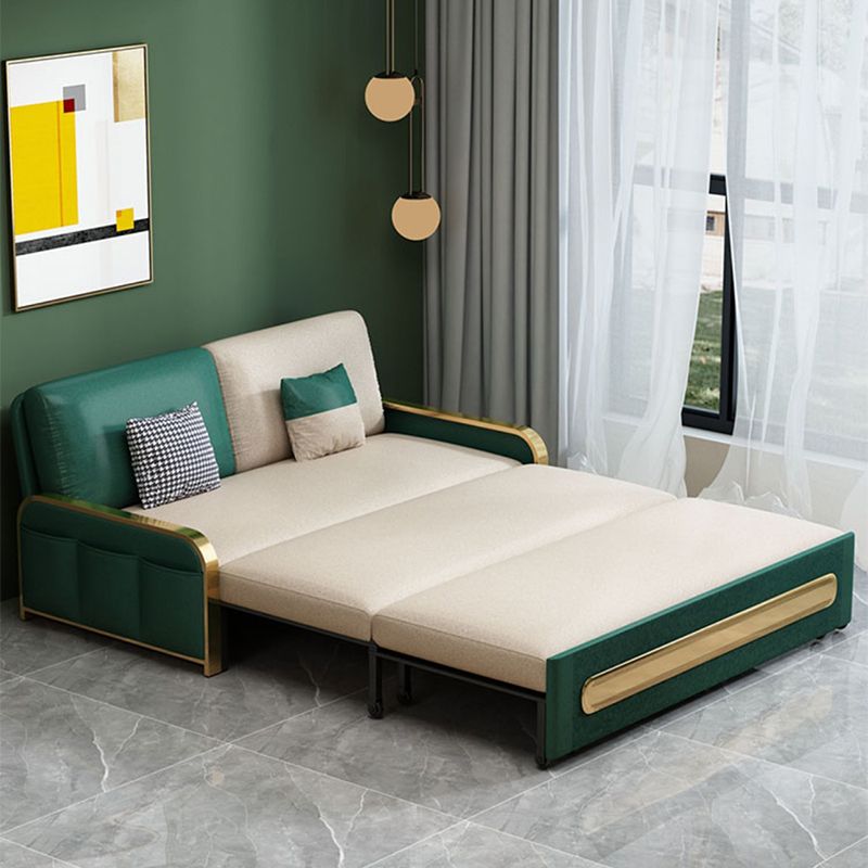 30.70" Wide Sofa Bed Faux leather Sleeper Sofa with Upholstered and Storage Box