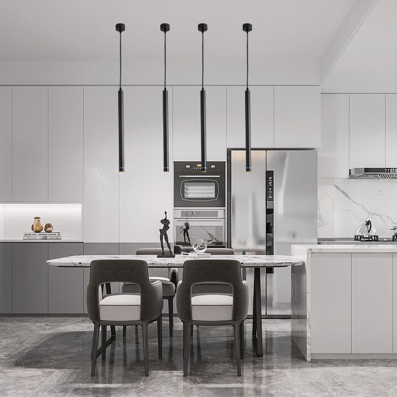 Minimalist Stick Shaped LED Downlight Aluminum Dining Room Suspension Pendant Light