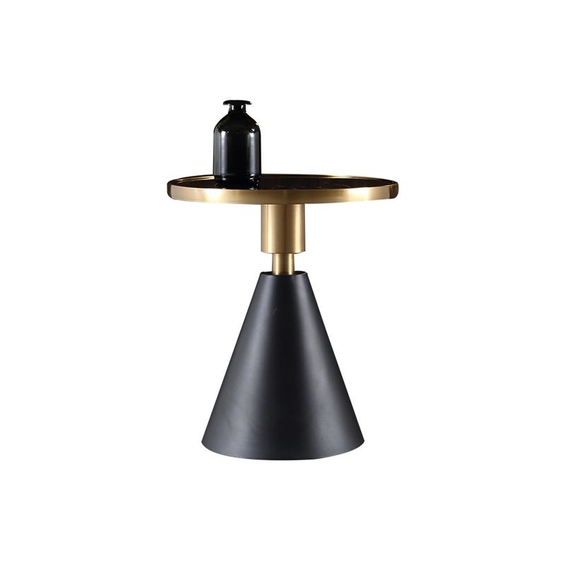 21.5" Tall Modern Round Side End Table with Metal Pedestal Base