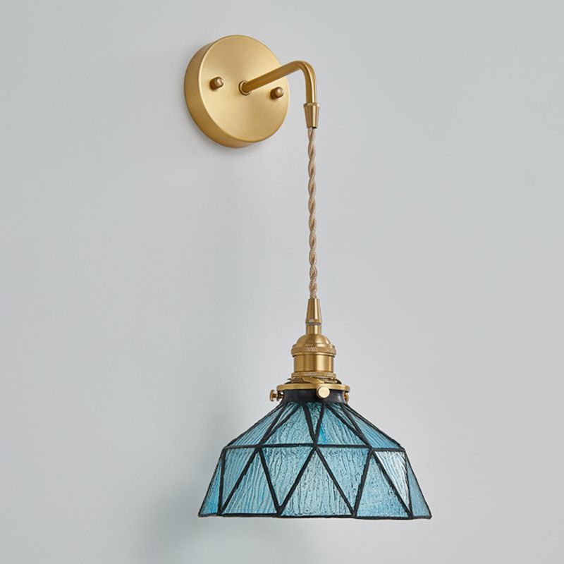 Geometric Shape Glass Wall Light Industrial Style 1 Light Wall Light Sconce