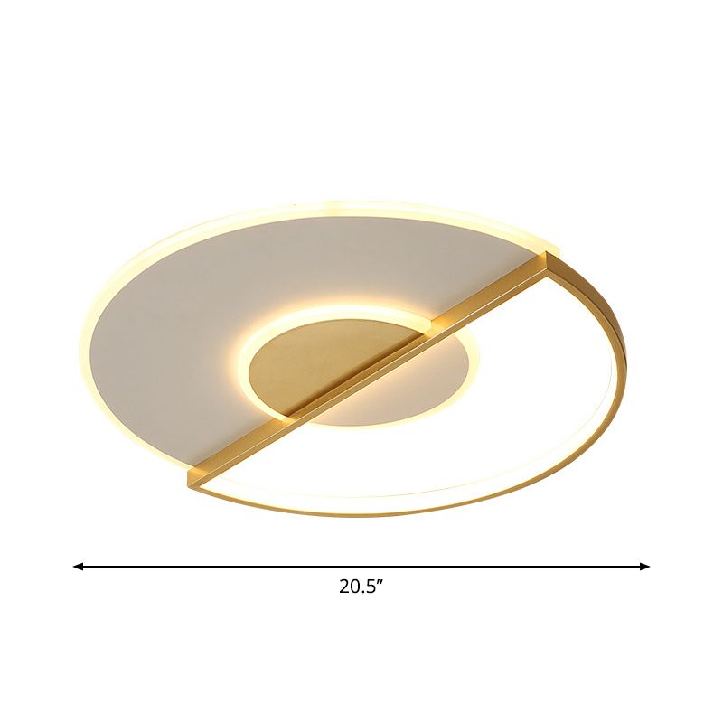 Superdunne cirkel LED-plafondlamp Minimalistisch acryl goud Inbouwlicht in warm/wit/3 kleuren licht, 16,5"/20,5" breedte
