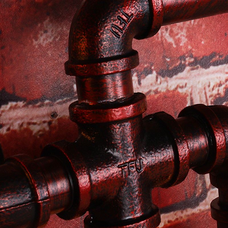 Metal Water Pipe Shade Wall Lighting Industrial Style 5 Lights Wall Mounted Light Fixture