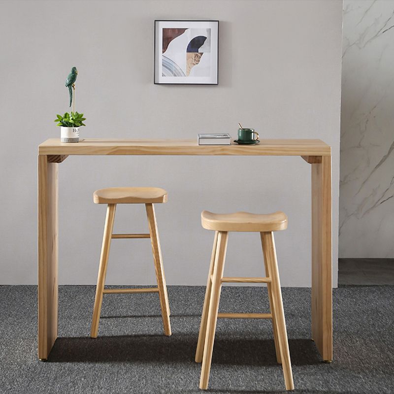 Full Natural Bar Table Set Contemporary 1/2/3 Pieces Rectangular Pub Table Set