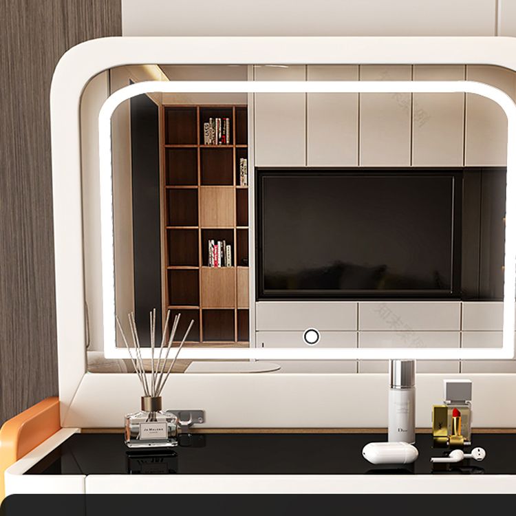 Contemporary Make-up Vanity Glass Bedroom 2-Drawer Lighted Mirror