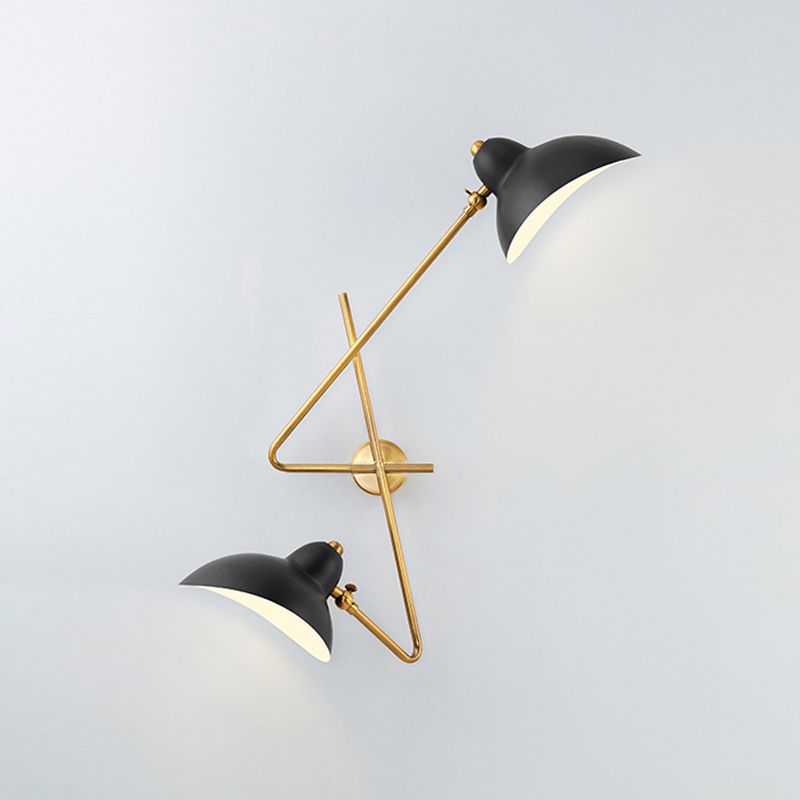 Metalen eendbill wandscheeftje Lamp Modernism Style 2 Lichten Wandlamp in het zwart voor woonkamer