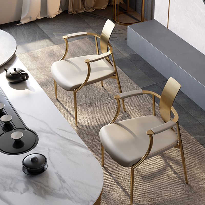 Glam Track Arms Armchair Basic Fixed Back Accent Armchair for Living Room