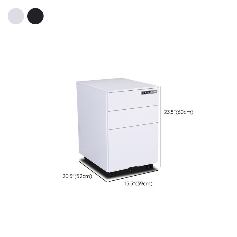 Contemporary Steel File Cabinet File Pedestal Filing Cabinet with Lock and Storage