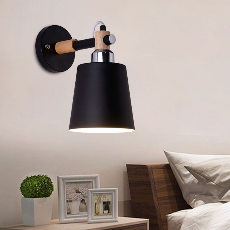 Nordic Style Monochrome Wall Lighting Rotatable Empire Shade 1 Light Metallic Wall Lamp for Stair