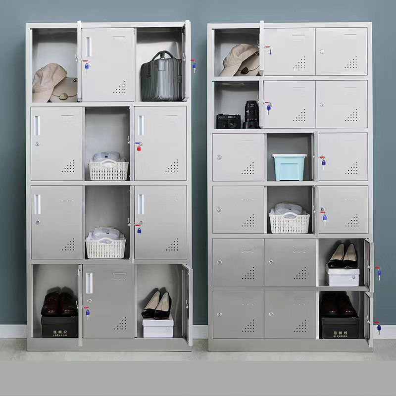 35.5"L x 16.5"W x 71"H Hinged Door Storage Cabinet Contemporary Cabinet with Metal Doors