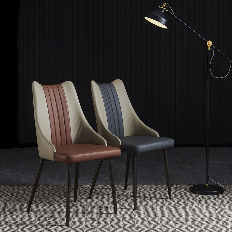 Dining Room Upholstered Chair Home Faux Leather Parsons Dining Chair