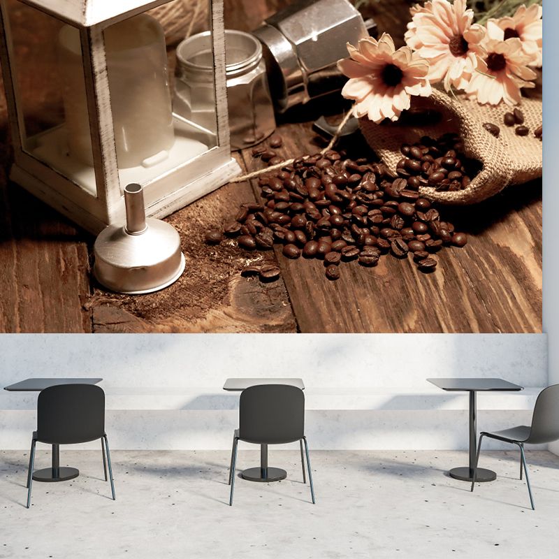 Coffee Beans Mural Eco-friendly Wallpaper Commercial Use Coffee Shop Decoration