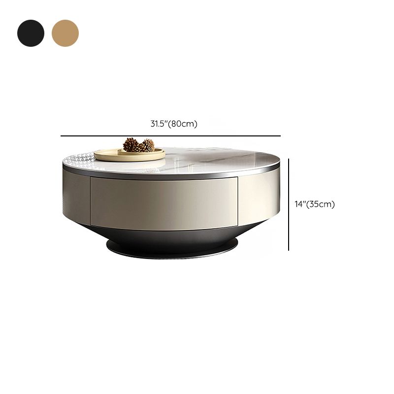 Pedestal Coffee Table Set Slate Round Coffee Table for Living Room
