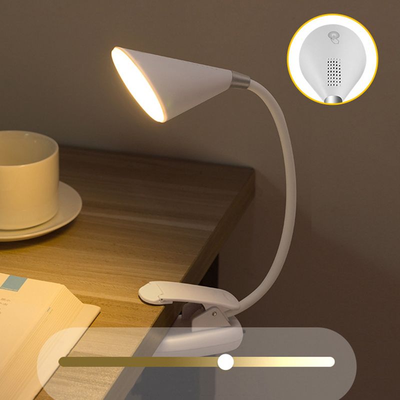 Coup de table à pinces conique Macaron Plastique Couple de chambre LED LECTURE LED avec un bras flexible