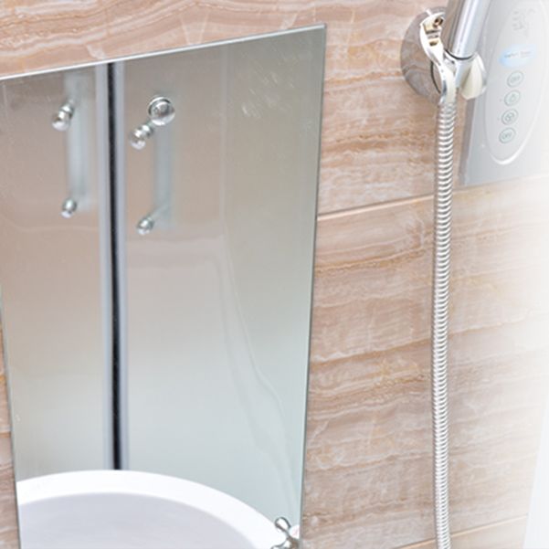 Double Sliding Shower Stall Tempered Glass Shower Stall with Hand Shower