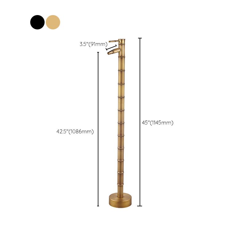 Modern Freestanding Bathtub Faucet Brass Floor Mount Free Standing Tub Filler Faucet