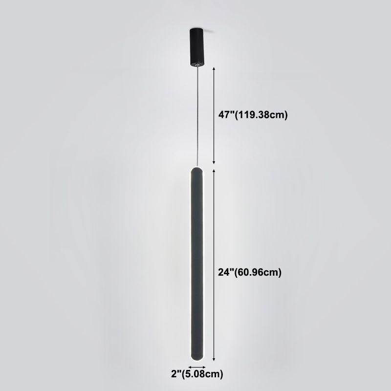 Minimalistische lineare Anhängerbeleuchtung, Acrylschatten um Metallstange hängen Licht