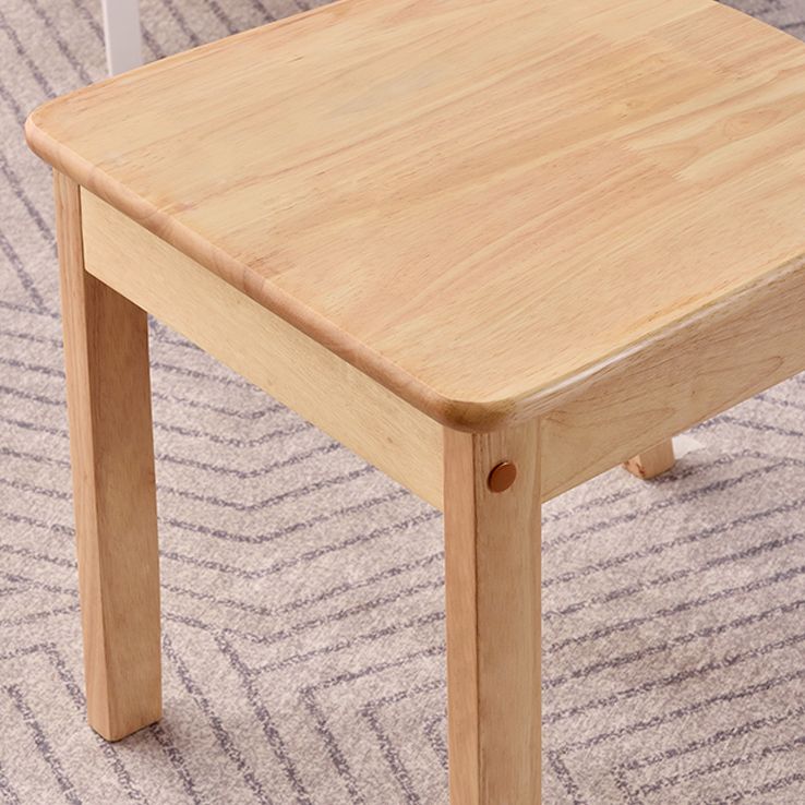 Chaise d'appoint scandinave à dossier ouvert en bois d'hévéa, chaise de salle à manger en bois naturel
