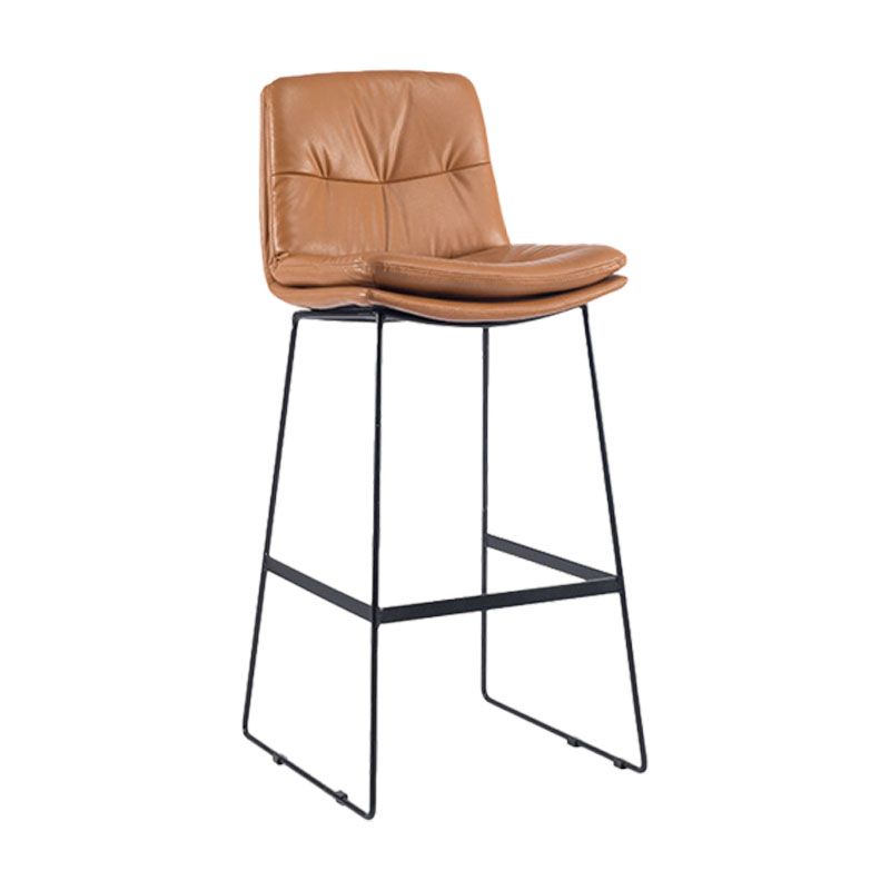 Scandinavian Matte Finish Upholstered Barstool Footrest Coffee Shop Stool