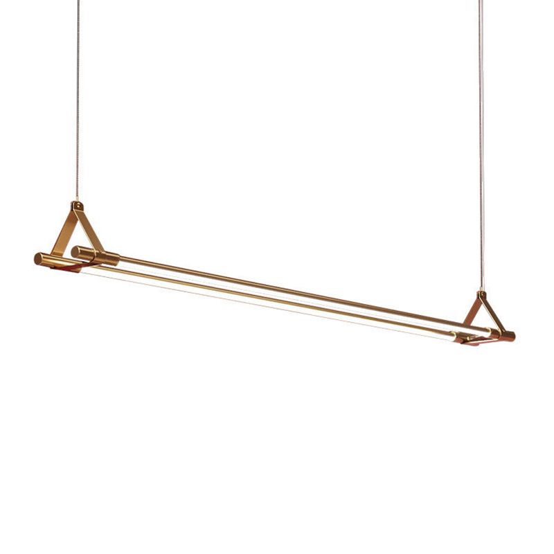 Modern Black/Golden 2-Light Kitchen Island Lighting Metal Island Pendant Lighting
