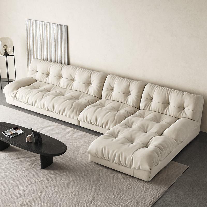 Scandinavian 33.85 " H Armless Tufted Sofa & Chaise for Living Room