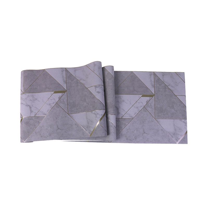 Nordic Color Block Wall Art for Accent Wall, 33' x 20.5" Flock Fabric Wallpaper in Dark Color