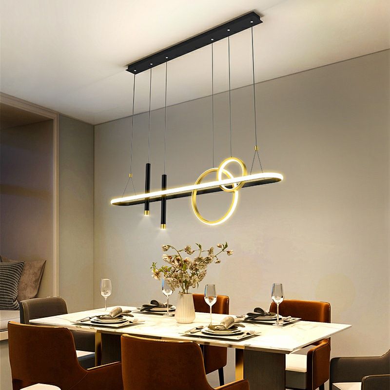 Modern Linear Island Chandelier Lights Metal Pendant Lights
