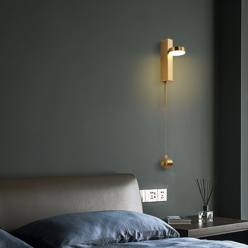 Metall Geometrische LED -Wandmontagelampe moderner Stil 1 leichte Leuchtenleuchten in Gold