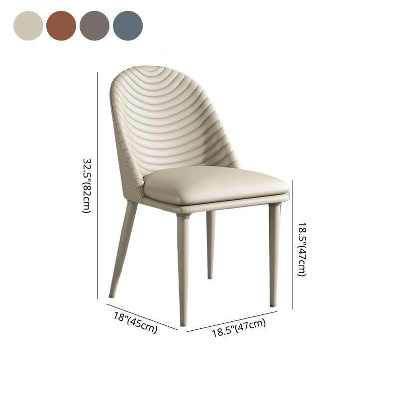 Silla de comedor de metal de estilo moderno, silla auxiliar sin brazos para cocina (juego de 2)