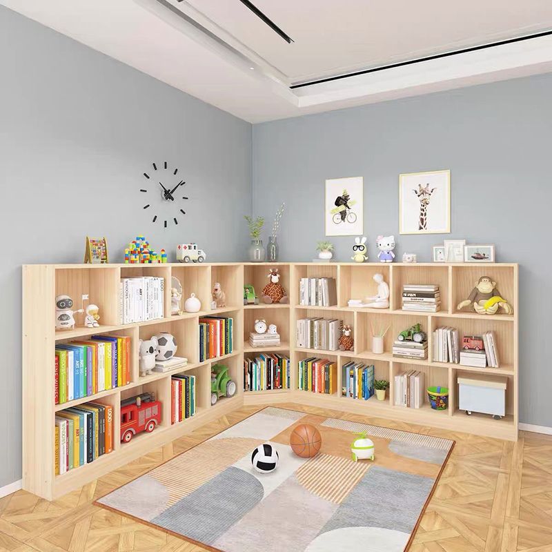 Contemporary Wooden Bookshelf Geometric Shelf Bookcase for Home Office