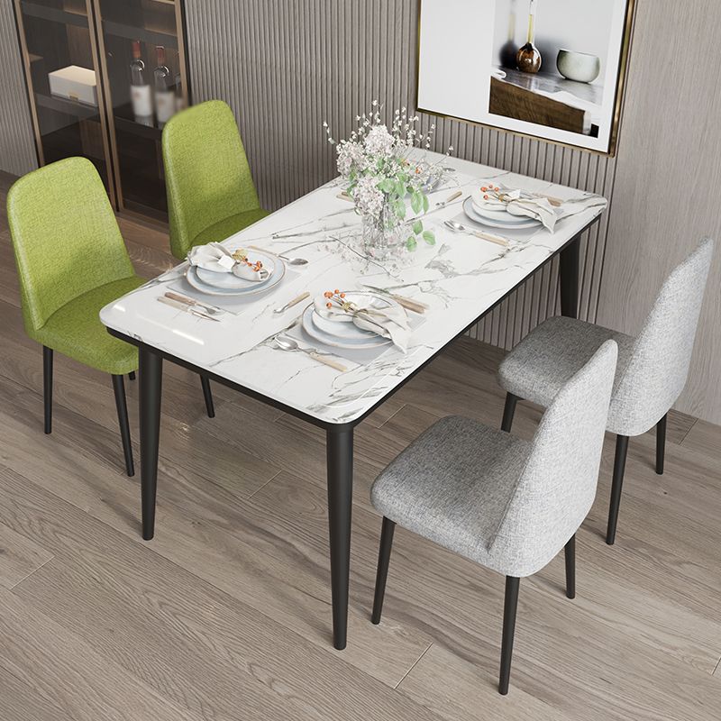 Scandinavian Home Parsons Chair Upholstered Solid Back Metal Dining Room Chair