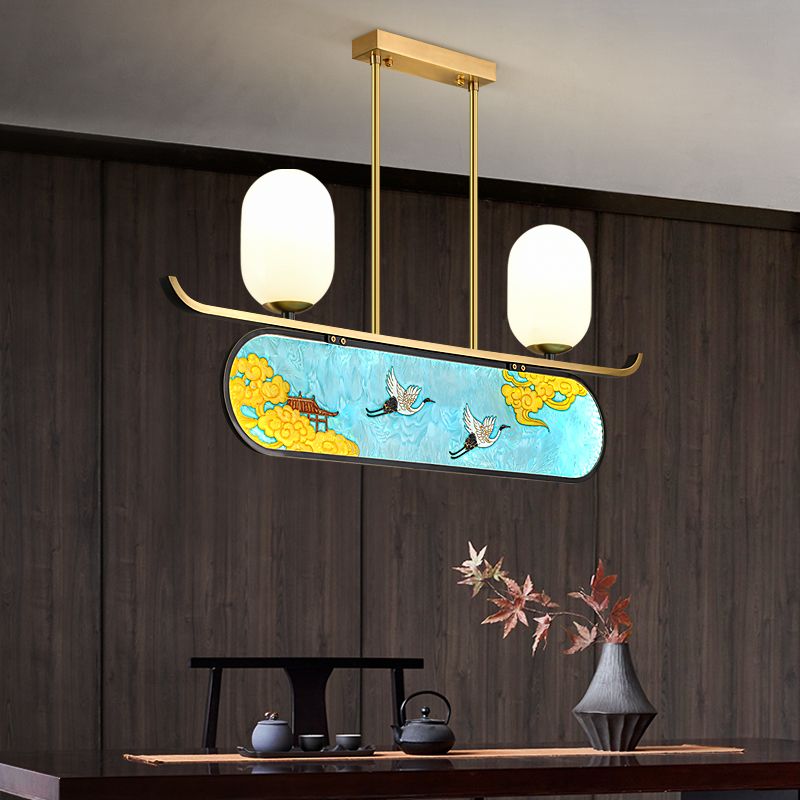 Modern Cylinder Island Lighting Fixtures Glass Island Pendants