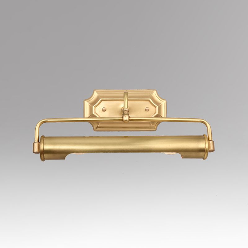 14" Long Metallic Bar Vanity Light Mid Century Modern Wall Mount Light in Brass