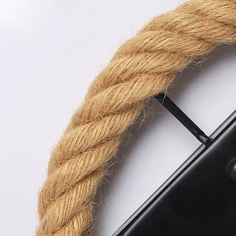 Geometric Wall Light Fixture Modern Rope 1 Light Wall Sconce in Black