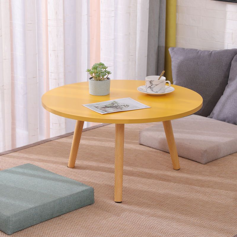 Modern 3 Leg Corner Table Round Solid Wood Side End Table for Living Room