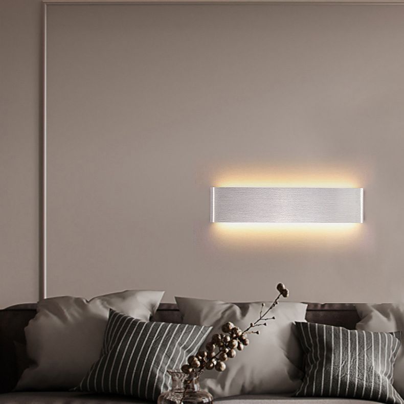 Rectangular Flush Mount Wall Sconce Postmodern Metal Living Room LED Wall Light