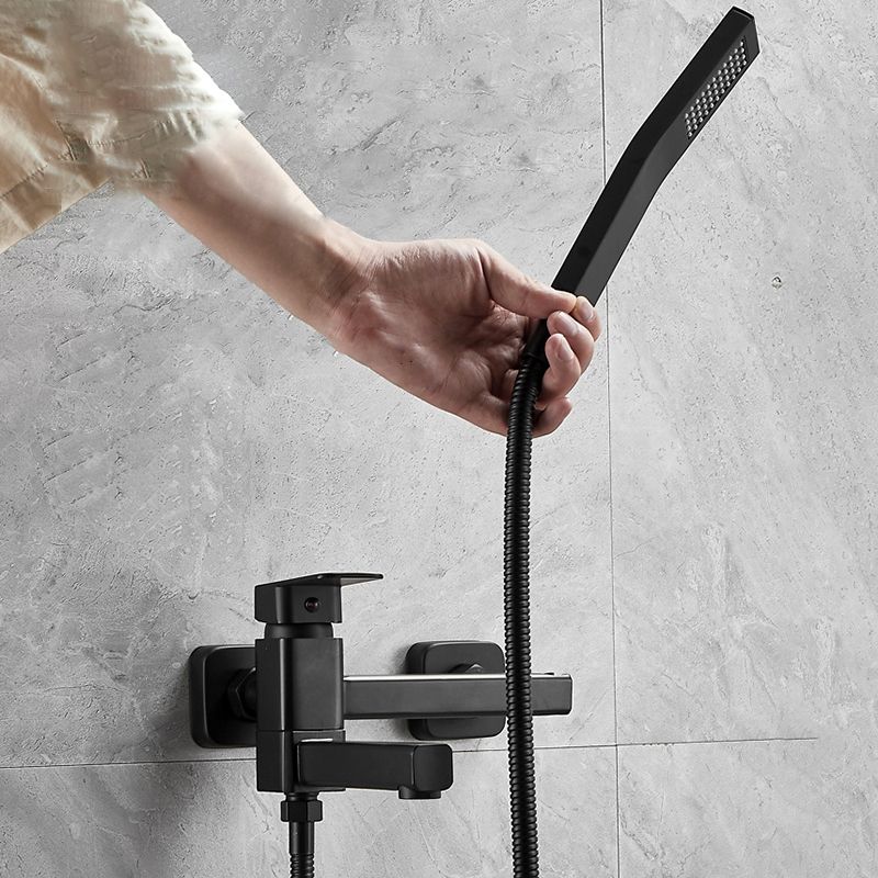 Modern Wall Mounted Metal Tub Filler Low Arc Swivel Bathroom Faucet