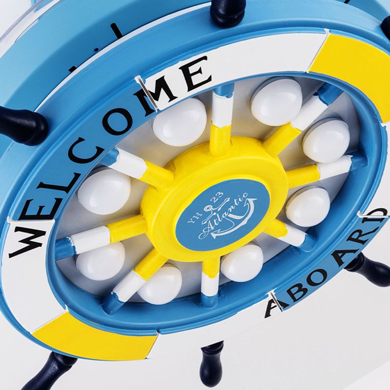 Ventilador colgante de timón mediterráneo Luz metálica de la habitación del niño LED LED TECHOLED