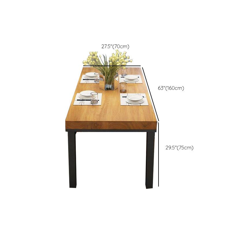 Modern 1/5 Pieces Dining Set Rectangle Wood Dining Table for Fast Food Restaurant