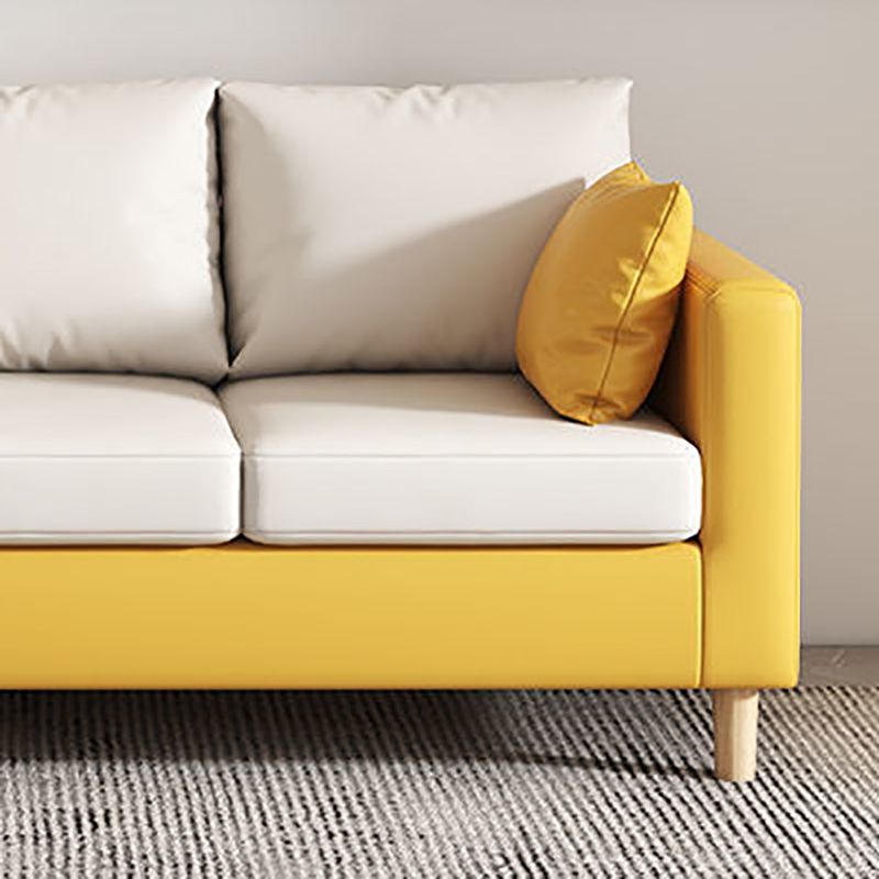 Contemporary Tuxedo Arm Sofa Loose Back Settee for Living Room