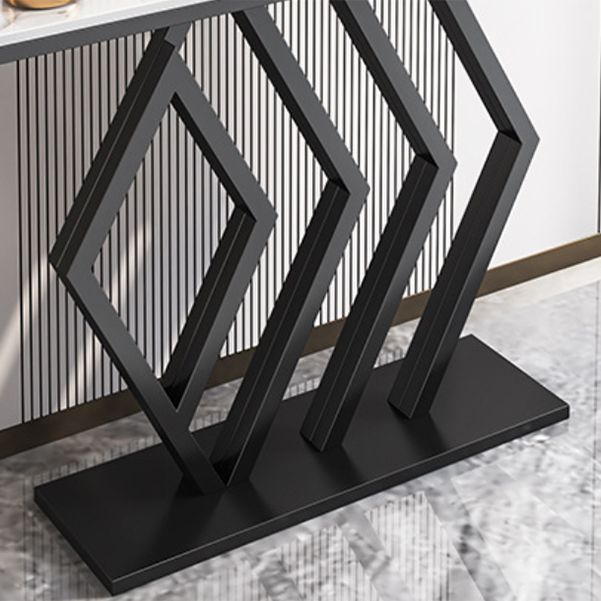 Irone Base Console Table with Rectangle Stone Top for Hall Accent Table