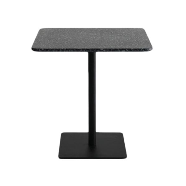 Metal Industrial Square Dining Table Concrete Top Table with Pedestal Base