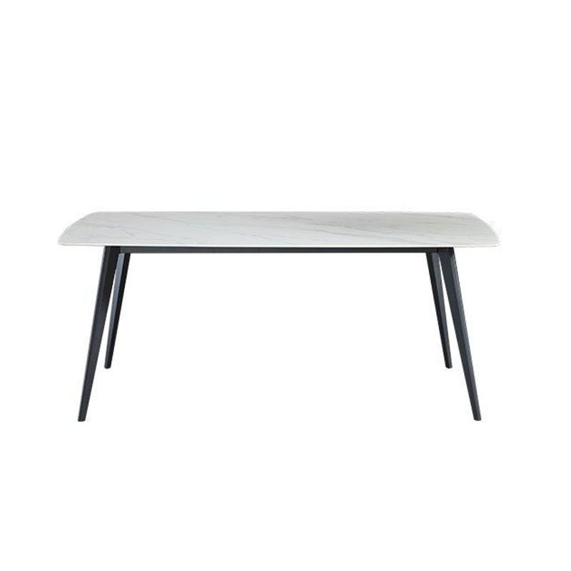 Rectangle Industrial Stone Table Standard Height Kitchen Room Table with 4 Legs