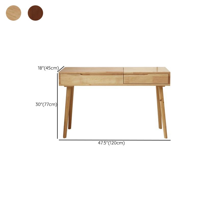 Nordic Flip-Top Vanity Dressing Table Set with Stool 1-Drawer Wood Vanity Table