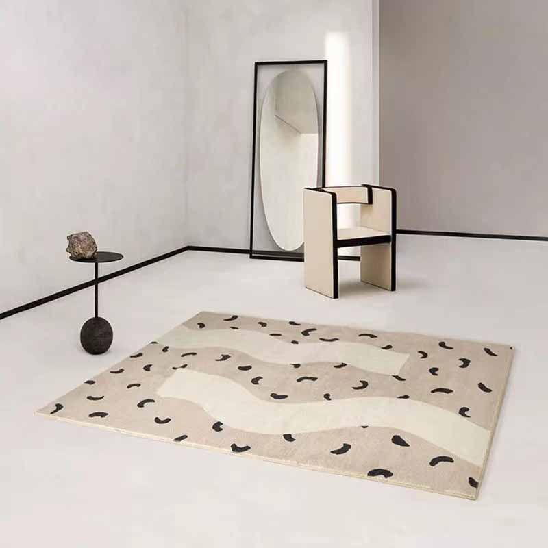 Light Pink Modern Carpet Polyester Blended Carpet Washable Carpet for Living Room