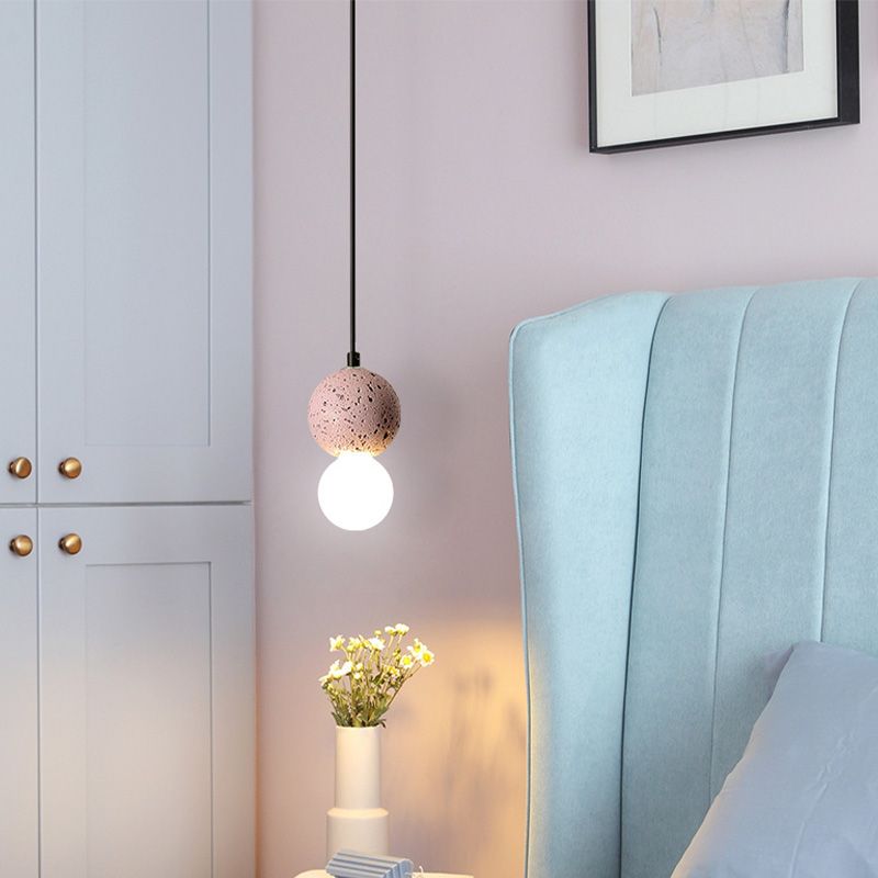 Salon rond suspendant la lumière du pendentif en pierre nordique de style nordique