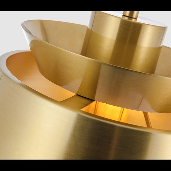 Post-Modern Flying Saucer Shape Pendant Light Metal 1 Light Suspension Light for Living Room